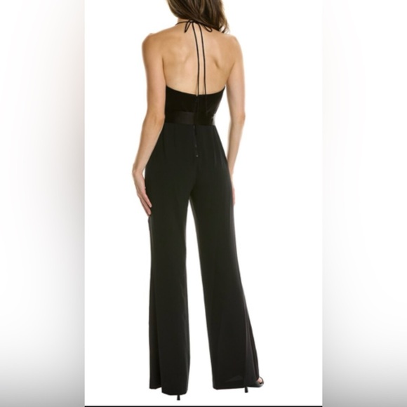 Alice + Olivia PRIMROSE DRAPED SATIN-CREPE HALTER JUMPSUIT - Picture 2 of 9